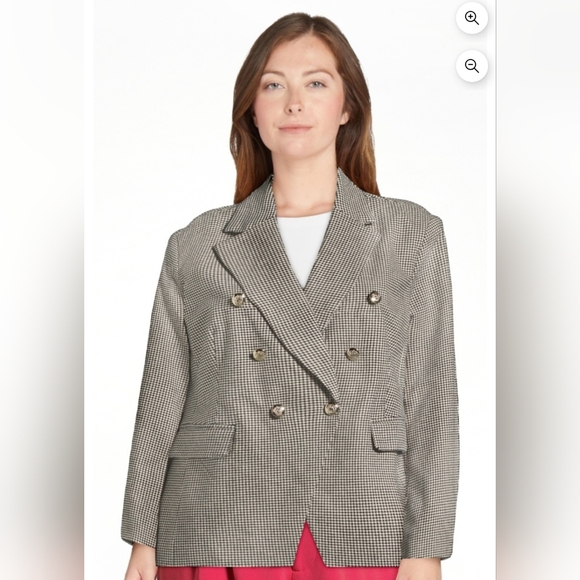 Free Assembly, Black/White Houndstooth Lined Blazer, EUC - Picture 11 of 12